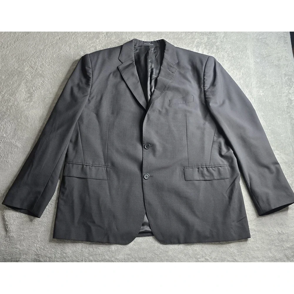 Louis Vuitton Uniformes Blazer Mens 62 Black Wool 2-Button Sportscoat Jacket